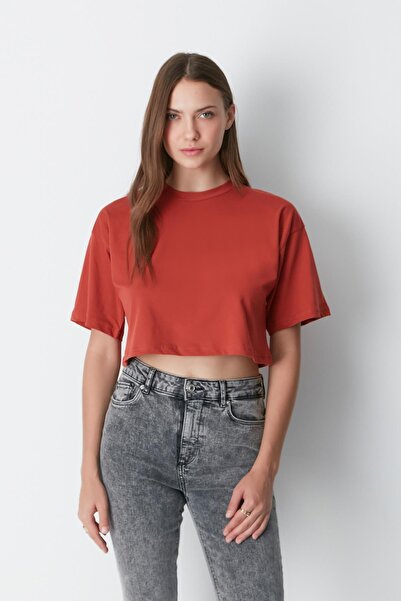 C&City 959 Tile/Indigo - Crew Neck 2-Piece Crop T-Shirt