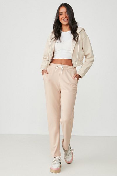 C&City Pantaloni de sport cu picior drept 733 Maro Lapte