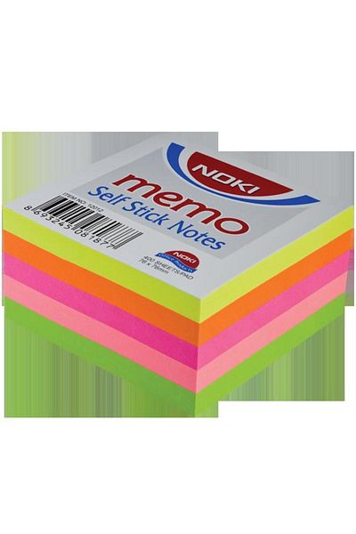 Noki Adhesive Note Paper 400 Yp 75X75 5 Neon Colors 12012