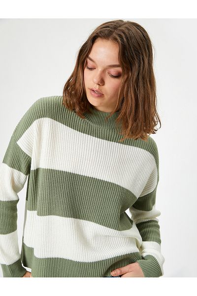 Koton Knitwear Stand Collar Long Sleeve Sweater