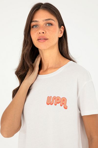 U.S. Polo Assn. Γυναικείο T-Shirt εκρού Crew Neck 50286050 -vr019