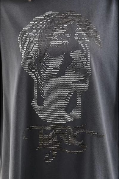JANES Καπνιστό μπλουζάκι Unisex Oversize με πέτρινο σχέδιο