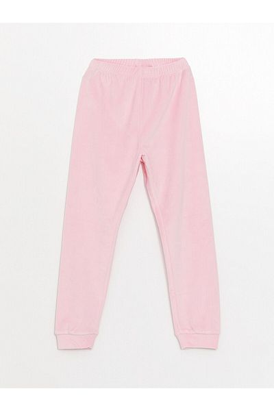 LC Waikiki Set de pijamale pentru fete din catifea cu decolteu