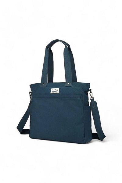 SMART BAGS Geantă de umăr pentru femei din pânză albastru bleumarin - Smb1309