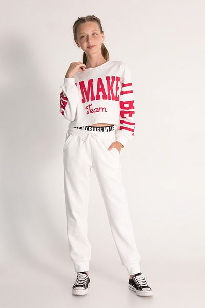 DMB BOYS & GIRLS 10-15 Years Girl's Crop Sweat and Sweatpants 3-Piece Set