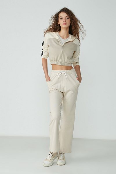 C&City 736 Stone - Wide Leg Flared Sweatpants
