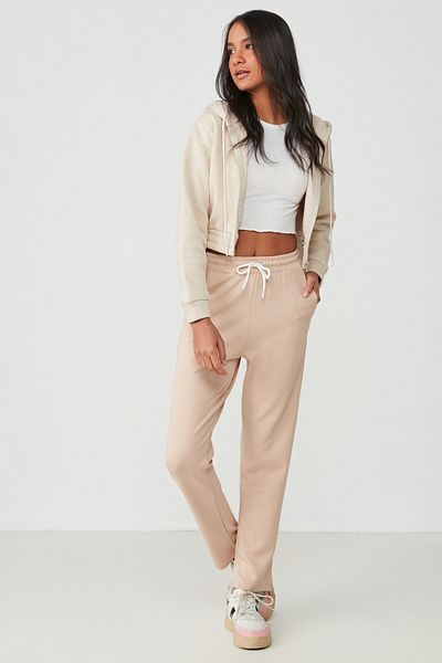 C&City Pantaloni de sport cu picior drept 733 Maro Lapte