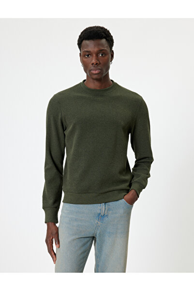 Koton Erkek Sweatshirt Haki 5wam70032mk