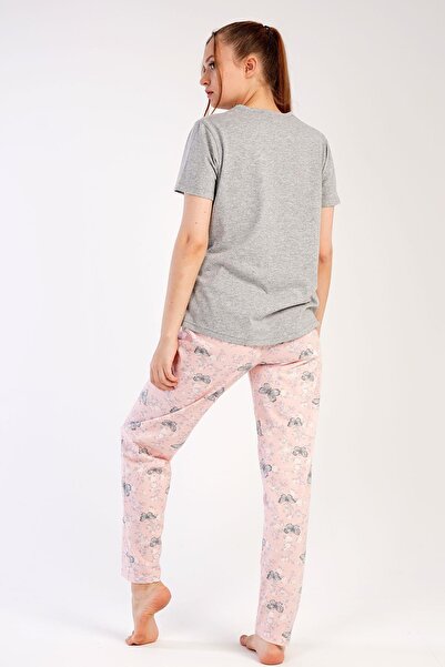 C&City Gray Short Sleeve Pajama Set - 441014