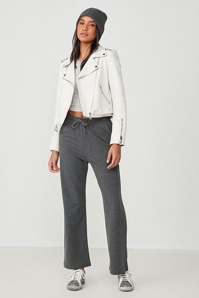 C&City Anthracite Wide Leg Flared Leg Sweatpants - 736