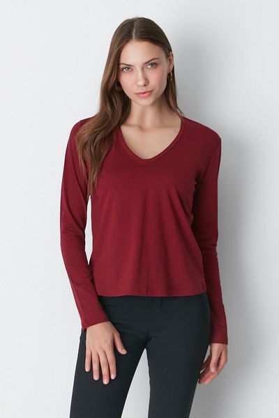 C&City Σετ μπλουζών 2 τεμαχίων V-Neck - 954 Indigo/Claret Red