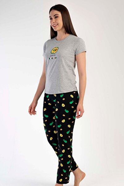 C&City Short Sleeve Pajama Set Gray-441009