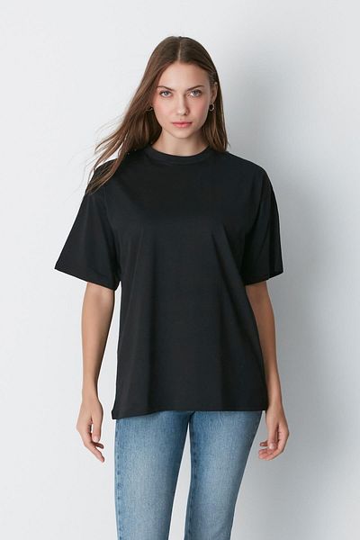 C&City Μπλουζάκι Casual Basic 2 τεμαχίων - με λαιμόκοψη, κοντό μανίκι, 961 μαύρο/άσπρο