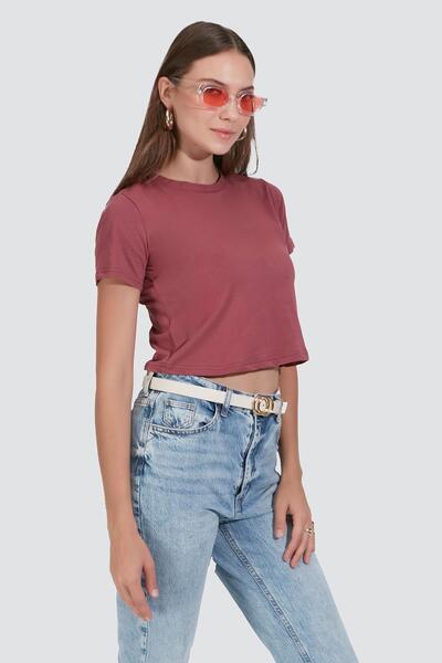 C&City Crew Neck Crop T-Shirt 956 - Brick/Dried Rose, Pack of 2