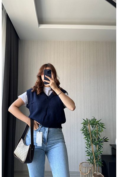 FASİON Navy Blue Sweater