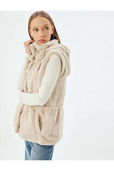 Koton Жилет зі штучної куртки з капюшоном на застібці-липучці