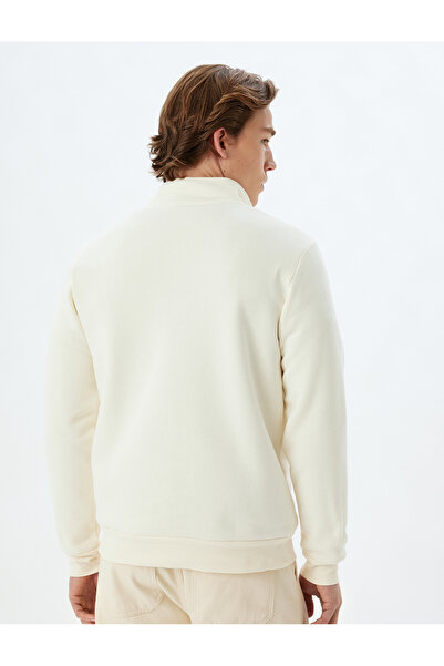 Koton Félcipzáras galléros alap emelt pamut keverék hosszú ujjú pulóver