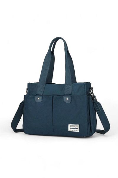 SMART BAGS Geantă de umăr pentru femei din pânză bleumarin - Smb1307