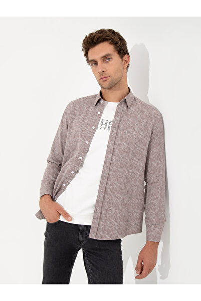 Cacharel Bordo Slim Fit Uzun Kollu Gömlek 50255618-VR014