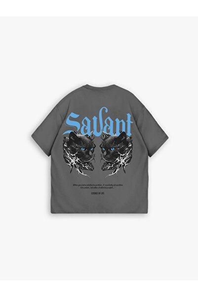 ablukaonline Чоловіча футболка Oversize, димчастого кольору, з коміром-стійко...