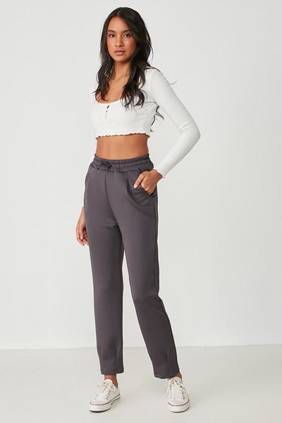 C&City Waist And Leg Pleated Sweatpants 810 Smoked
