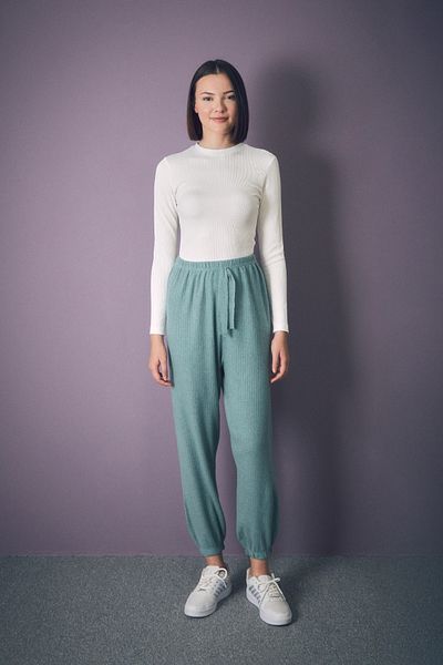 Fulla Moda Corded Elastic Waist Jogger Pants