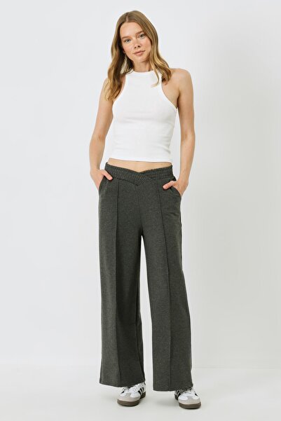 C&City High Waist Wide Leg Sweatpants 747 - Smoke