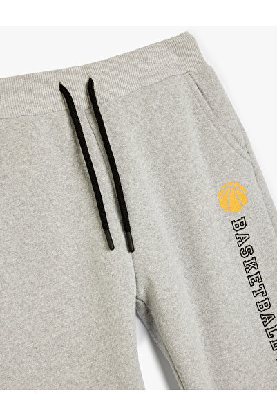 Koton Jogger Eşofman Altı Basketbol Baskılı Beli Bağlamalı Cepli Şardonlu