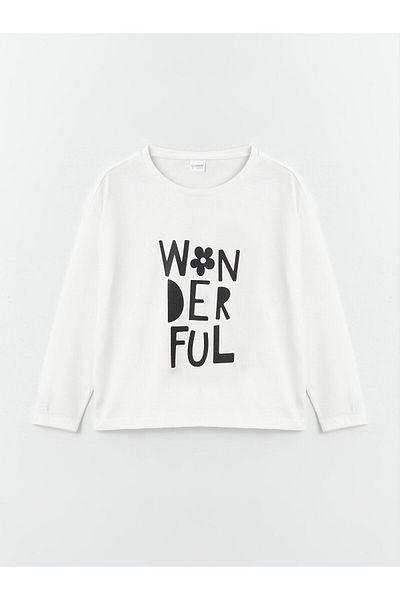 LC Waikiki Lcwk Crew Neck Dívčí pyžamo s dlouhým rukávem