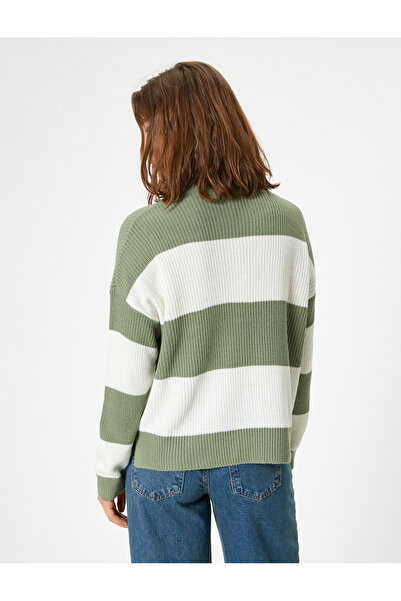 Koton Πλεκτό μακρυμάνικο πουλόβερ με γιακά