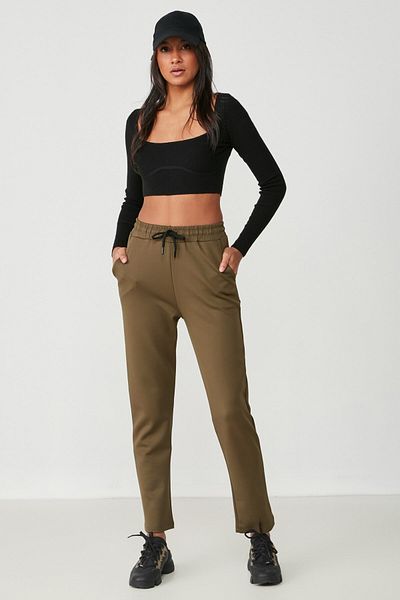 C&City Jogginghose mit geradem Bein 801 Khaki