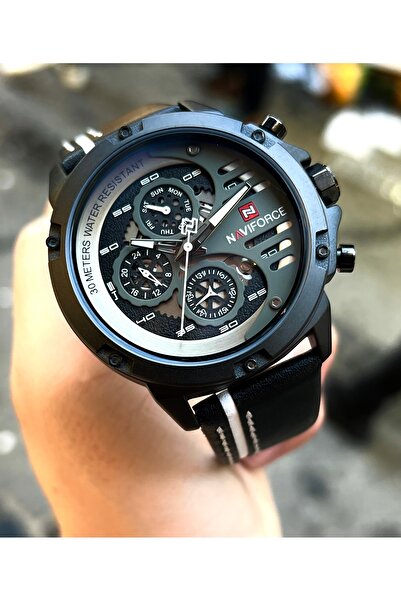 Naviforce Multifonksiyonlu Deri Kordon Erkek Kol Saati Bileklik Hediyeli