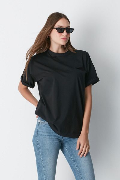 C&City 961 Μαύρο - Μπλουζάκι Casual Basic 2 τεμαχίων, λαιμόκοψη, κοντό μανίκι