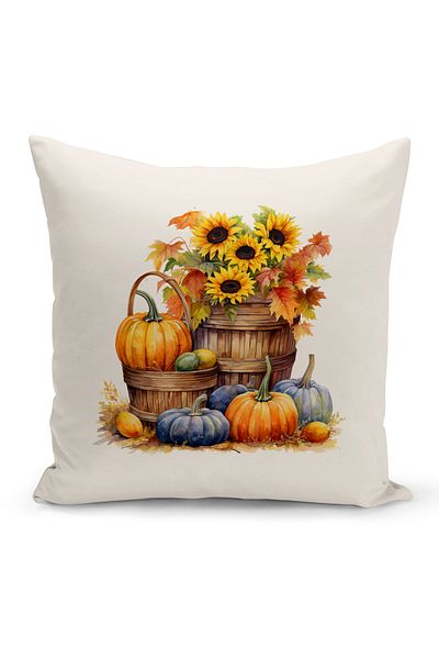 Bertille Home Autumn Series - Double Sided Digital Printed 6-Piece Throw Pillow Set (Halloween Autumn)