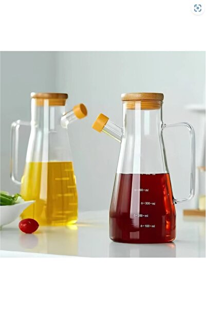 Enyaza Home 2'li Bambu Vakum Kapaklı Borasilikat Cam Yağdanlık Şişesi Yağlık ...