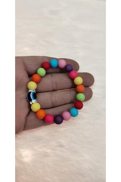Hd Marketim Hdmarketim - Joyful and Happiness Bracelet with Colorful Evil Eye Beads