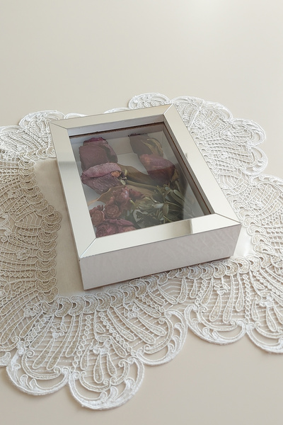 Verda Çerçeve 15x20x5 cm New Fashion Flower Memory Frame - Deep Rose Box