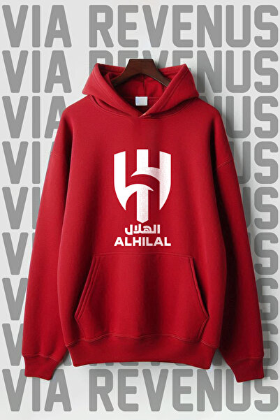 Vordevia Hanorac cu glugă cu glugă, cu 3 fire, cu imprimeu Al Crescent