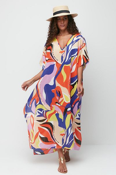 C&City Pareo-Strandkleid in Übergröße 22330 Regenbogen