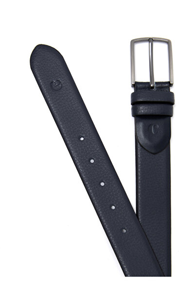 Cacharel حزام جلد كلاسيكي باللون الأزرق الداكن 50261858-200