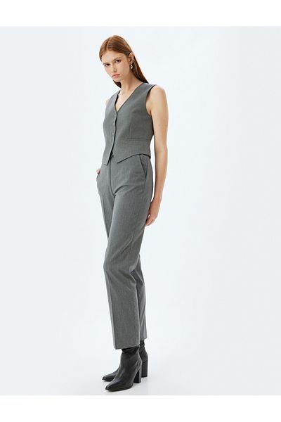 Koton Pocketed Cigarette Fabric Standard Waist Trousers