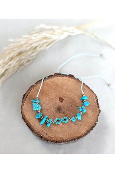 Hd Marketim Bileklik Sonsuzluk Model Kırık Dogal Taş Turkuaz Ayarlanabilir İp...