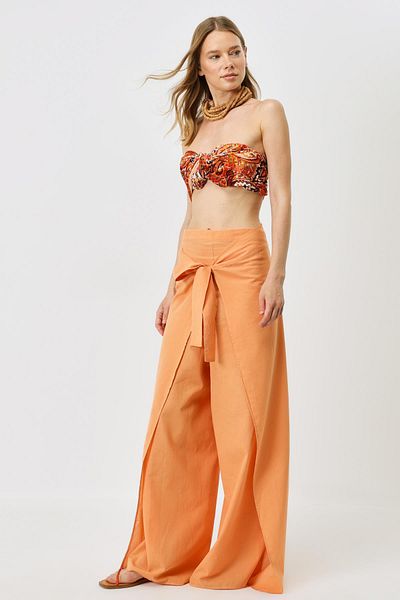 C&City Pareo-Hose für Damen mit Melonenmuster 9078 – Taillengürtel