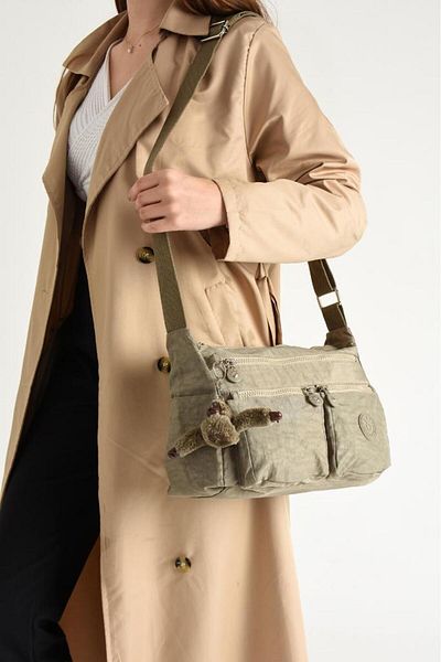 Baginn Geantă de damă cu curea încrucișată ușoară cu buzunare multiple, țesătură clinker, geantă de umăr, 30*20 cm, țesătură hidrofugă