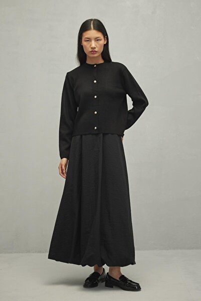 Fahhar Crop Hırka Siyah