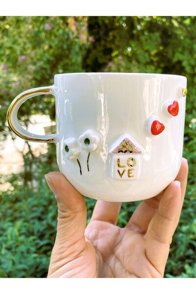 Celines Wonders كوب منزلي مصنوع يدويًا بطبقة من الذهب عيار 24 قيراط - 300 مل،...