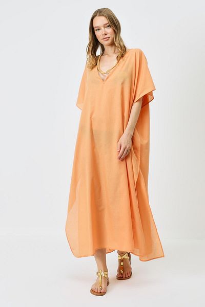 C&City Pareo-Strandkleid in Übergröße mit Melonenmuster – 22330