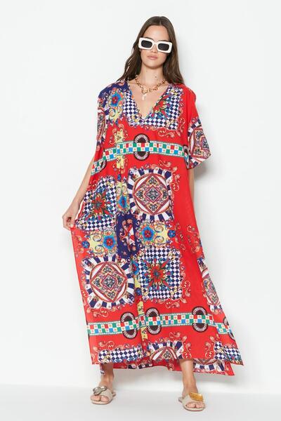 C&City Plus Size Pareo Beach Dress 22330 Multi Color