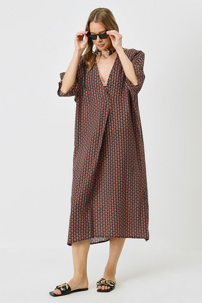 C&City Pareo 22328 Model Beach Dress - Black/Cream
