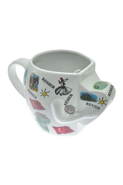 Hd Marketim Antalya Ceramic Hand Figured Mug with Belt - Hdmarketim 5916